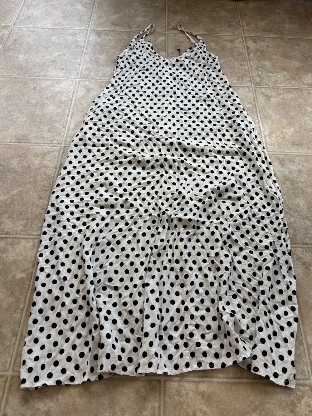 Zanzea White Maxi Dress with Black Polka Dots